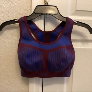 Nike Vibrant Blue and Purple Ribbed Sports Bra